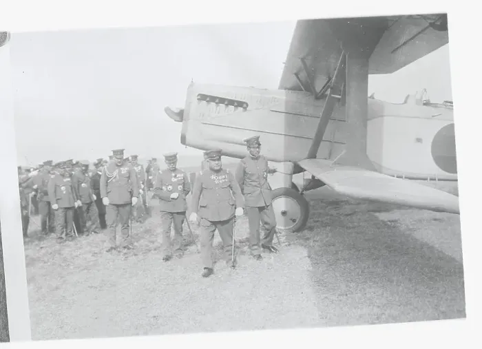Framed Print : Prince Chichibu and Affiliates near Airplane Framed Print : Prince Chichibu and Affiliates near Airplane