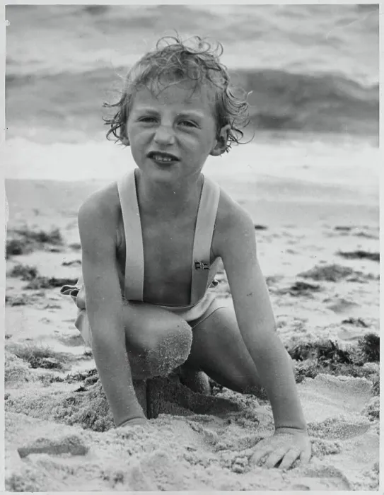 Framed Print : Prince Harald Playing on Beach Framed Print : Prince Harald Playing on Beach