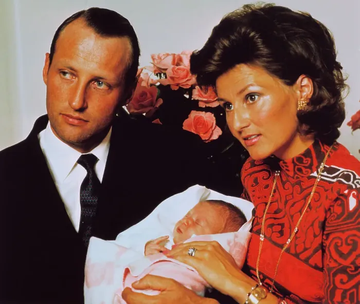 Framed Print : Prince Harald with Wife and Newborn Daughter
