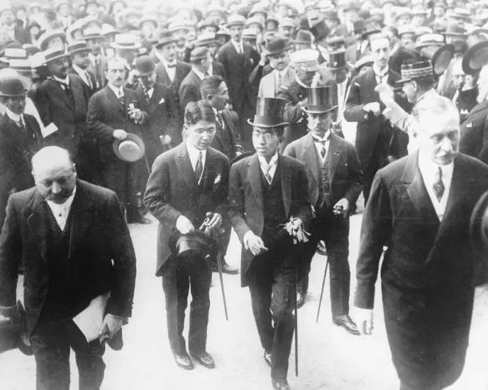 Framed Print : Prince Hirohito with Colleagues Framed Print : Prince Hirohito with Colleagues