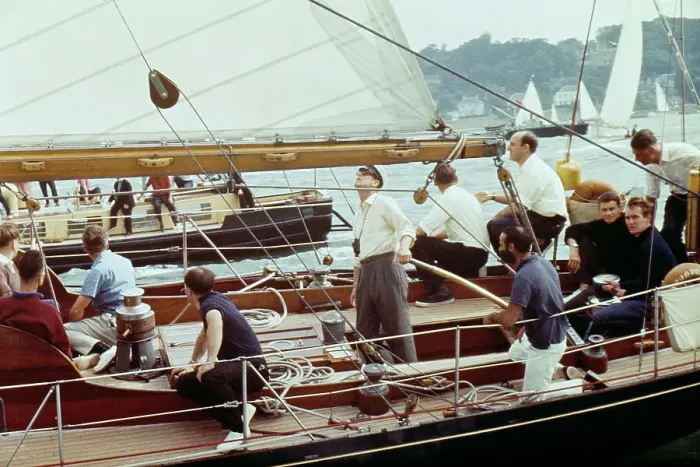 Framed Print : Prince Philip Aboard Yacht At Cowes Framed Print : Prince Philip Aboard Yacht At Cowes