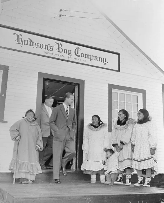 Framed Print : Prince Philip, Duke of Edinburgh, Leaving Door of Hudson Bay Outpost