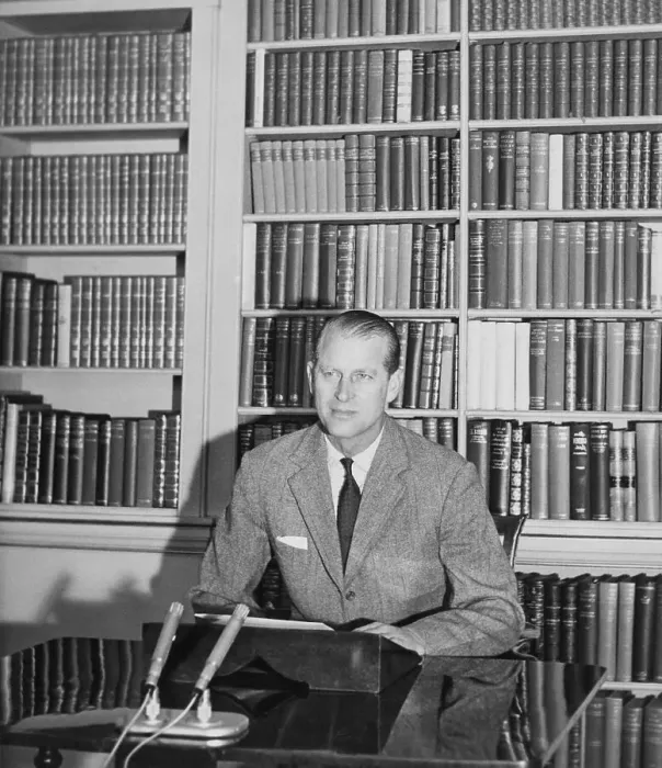 Framed Print : Prince Philip Sitting at His Desk Framed Print : Prince Philip Sitting at His Desk