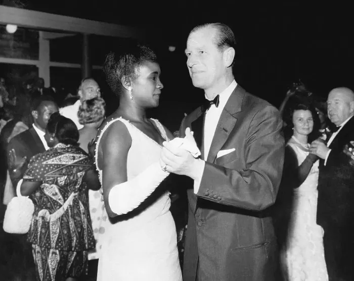 Framed Print : Prince Phillip Dancing with Pamela Mboya