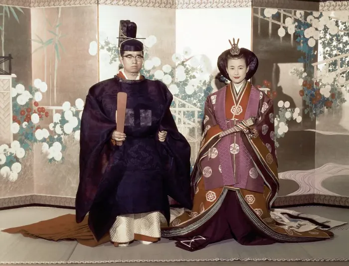 Framed Print : Prince and Princess Hitachi Wearing Traditional Japanese Wedding Attire Framed Print : Prince and Princess Hitachi Wearing Traditional Japanese Wedding Attire