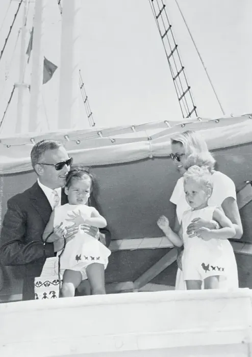 Framed Print : Prince Rainier with His Family on Boat Framed Print : Prince Rainier with His Family on Boat