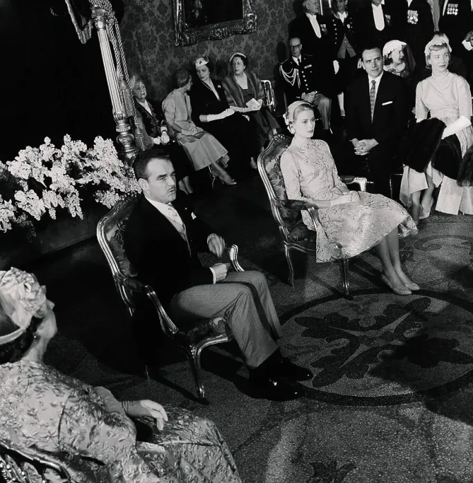 Framed Print : Prince Rainier III and Grace Kelly Getting Married