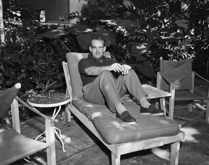 Framed Print : Prince Rainier Relaxing on Lounge Chair Framed Print : Prince Rainier Relaxing on Lounge Chair