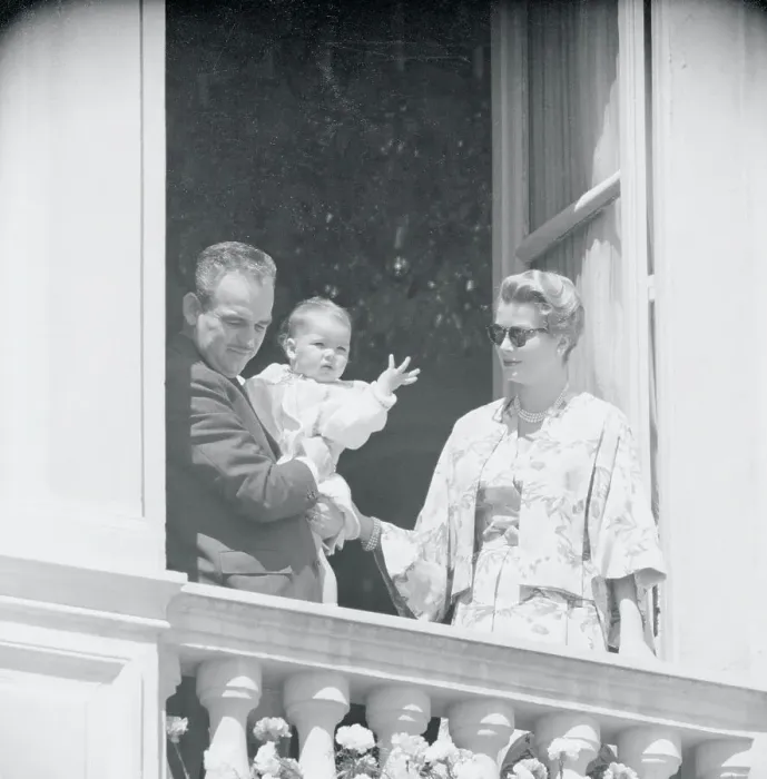 Framed Print : Prince Rainier with His Wife and Daughter Framed Print : Prince Rainier with His Wife and Daughter