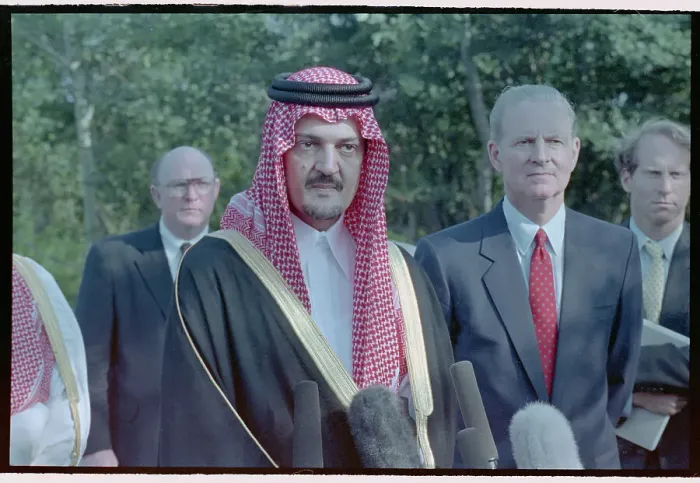Framed Print : Prince Saud al-Faisel Listening to Questions Framed Print : Prince Saud al-Faisel Listening to Questions