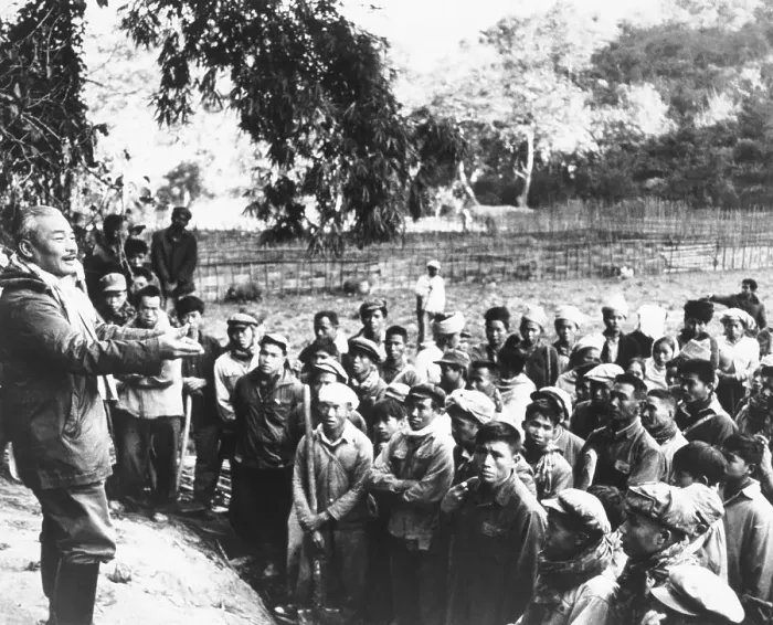 Framed Print : Prince Souphanouvong Speaking to Villagers on Need of a Dam Framed Print : Prince Souphanouvong Speaking to Villagers on Need of a Dam