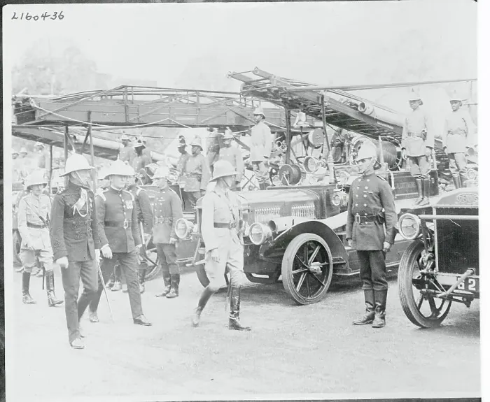 Framed Print : Prince of Wales with Calcutta Fire Brigade Framed Print : Prince of Wales with Calcutta Fire Brigade