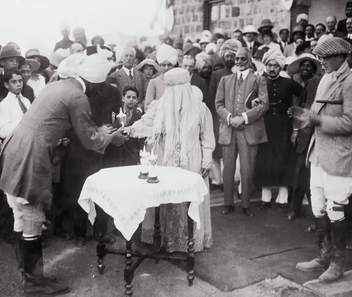 Framed Print : Prince of Wales Being Greeted by Woman of Bhopal Framed Print : Prince of Wales Being Greeted by Woman of Bhopal