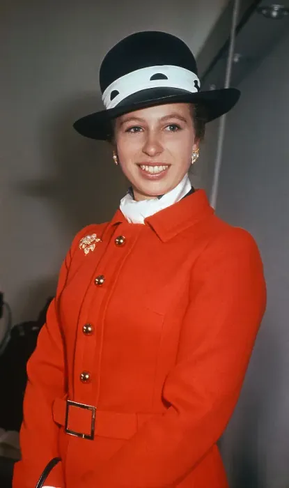 Framed Print : Princess Anne Wearing a Smart Hat and Red Coat Framed Print : Princess Anne Wearing a Smart Hat and Red Coat