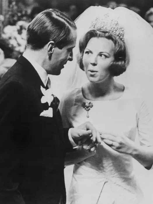 Framed Print : Princess Beatrix with Claus Von Amsberg On Their Wedding Day