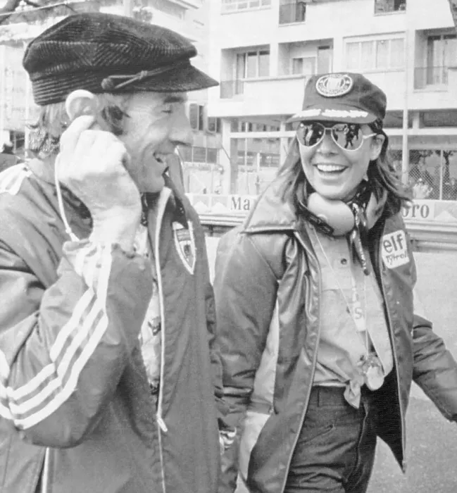 Framed Print : Princess Caroline and Jackie Stewart Strolling Framed Print : Princess Caroline and Jackie Stewart Strolling