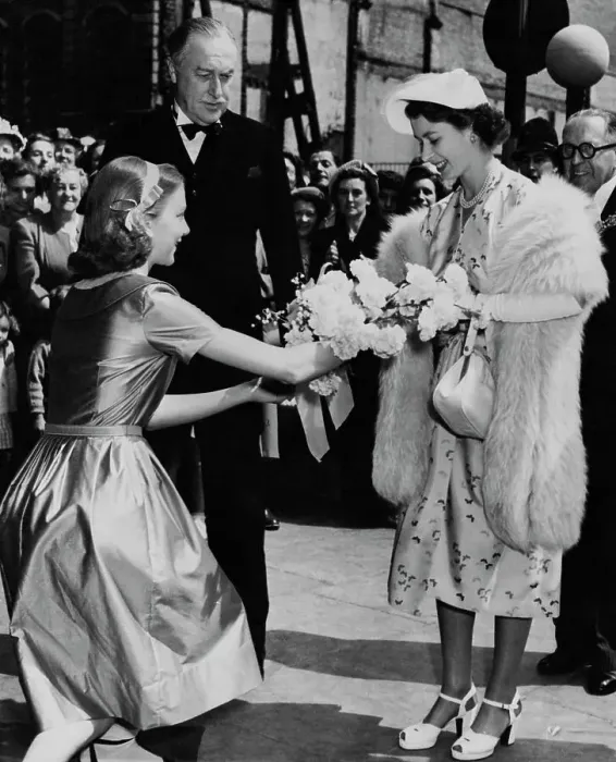 Framed Print : Princess Elizabeth Receiving a Bouquet Framed Print : Princess Elizabeth Receiving a Bouquet