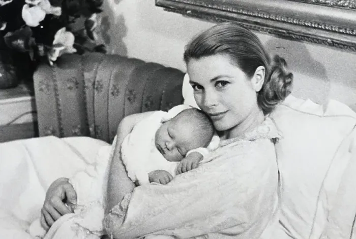 Framed Print : Princess Grace Holds Newborn Son, Albert Framed Print : Princess Grace Holds Newborn Son, Albert