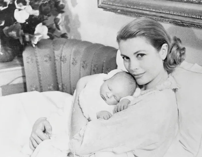 Framed Print : Princess Grace and Infant Son Framed Print : Princess Grace and Infant Son