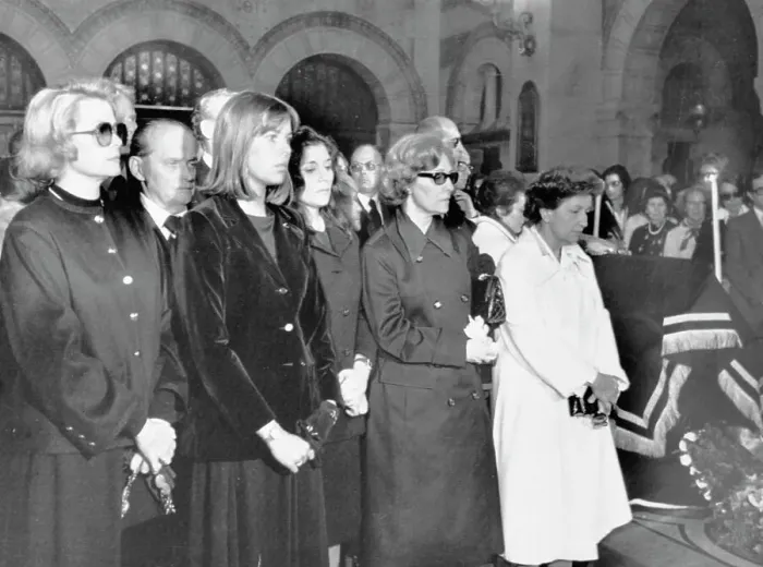Framed Print : Princess Grace and Princess Caroline Attending Funeral Services Framed Print : Princess Grace and Princess Caroline Attending Funeral Services
