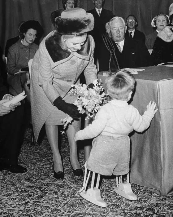 Framed Print : Princess Margaret Accepting Flowers Framed Print : Princess Margaret Accepting Flowers