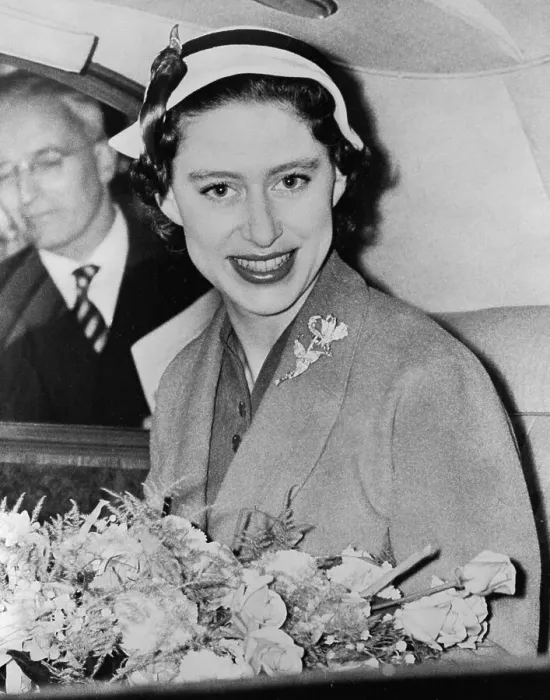 Framed Print : Princess Margaret Holding Bouquet of Roses Framed Print : Princess Margaret Holding Bouquet of Roses