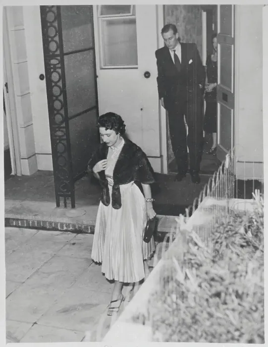 Framed Print : Princess Margaret Leaving a Friend's House Framed Print : Princess Margaret Leaving a Friend's House