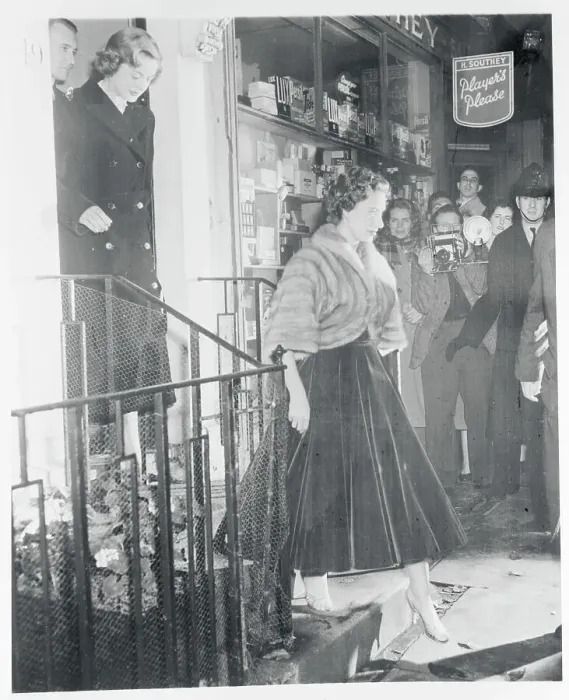 Framed Print : Princess Margaret Leaving a House Framed Print : Princess Margaret Leaving a House