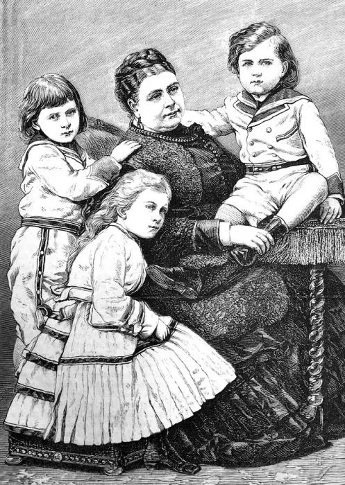 Framed Print : Princess Mary of teck and her children Framed Print : Princess Mary of teck and her children