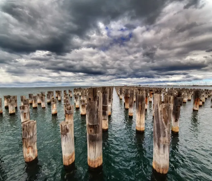 Framed Print : Princess Pier Melbourne with dramatic sky Framed Print : Princess Pier Melbourne with dramatic sky