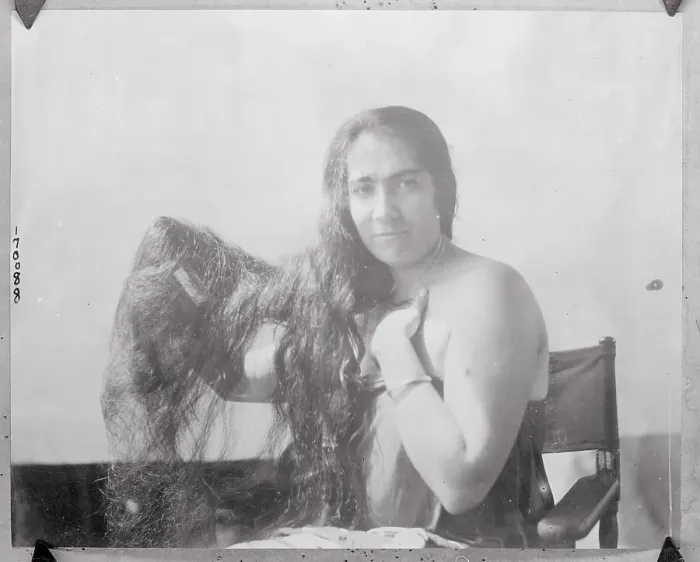 Framed Print : Princess Va Kua Pomare Displaying Her Hair Framed Print : Princess Va Kua Pomare Displaying Her Hair