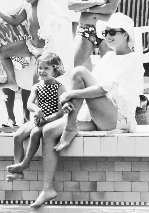 Framed Print : Princesses Grace and Stephanie Watching Swimming Races Framed Print : Princesses Grace and Stephanie Watching Swimming Races
