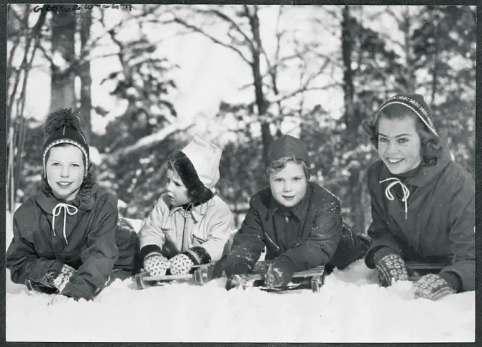 Framed Print : Princesses Playing in the Snow Framed Print : Princesses Playing in the Snow