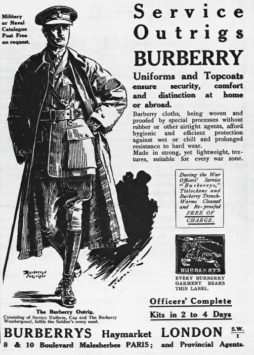 Framed Print : Print Advertisement for Burberry's Service Outrigs Framed Print : Print Advertisement for Burberry's Service Outrigs