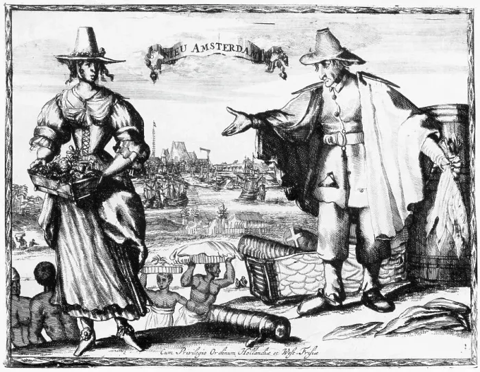 Framed Print : Print of Commerce in New Amsterdam Framed Print : Print of Commerce in New Amsterdam