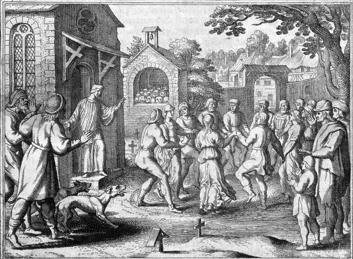 Framed Print : Print of Dancing Mania In Europe During Plague Framed Print : Print of Dancing Mania In Europe During Plague