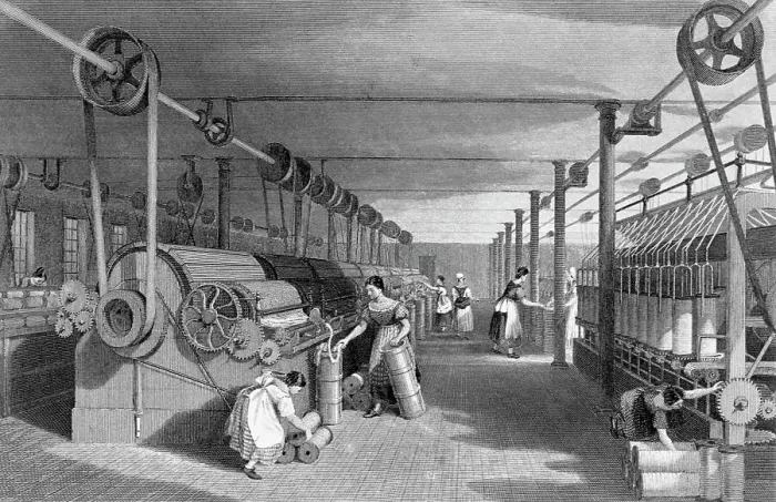 Textile Factory Workers Print, 1835 Engraving. Art Prints, Posters