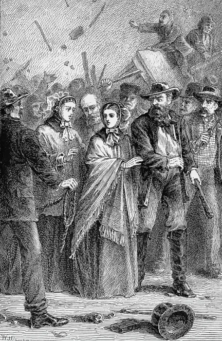 Framed Print : Print of Lucretia Mott Being Protected from Angry Male Mob Framed Print : Print of Lucretia Mott Being Protected from Angry Male Mob