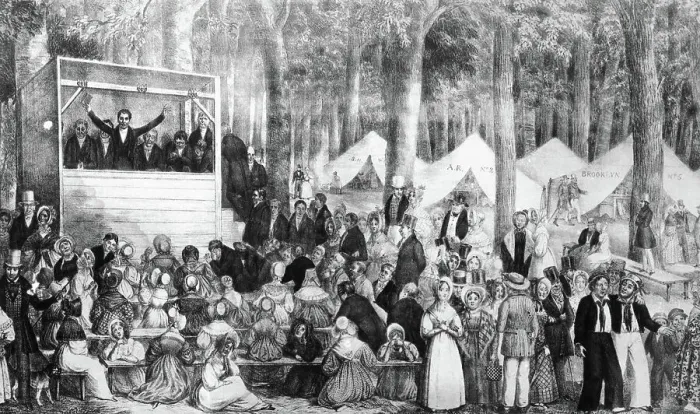 Framed Print : Print of a Methodist Camp Meeting Framed Print : Print of a Methodist Camp Meeting