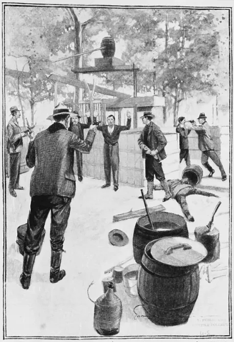Framed Print : Print of a Moonshine Distillery Being Raided Framed Print : Print of a Moonshine Distillery Being Raided