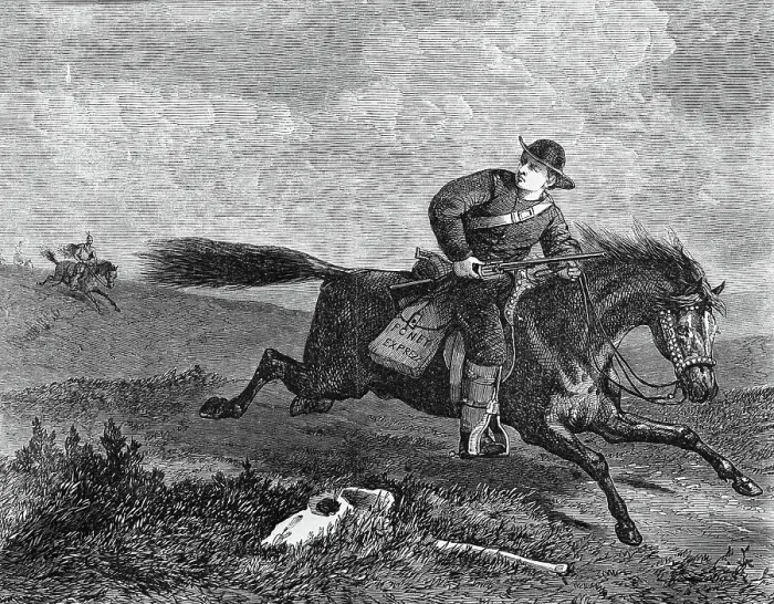 Framed Print : Print of Pony Express Pursued by Indians by H.G. Andrews Framed Print : Print of Pony Express Pursued by Indians by H.G. Andrews
