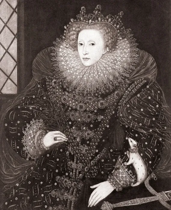 Framed Print : Print of Queen Elizabeth of England After Nicholas Hilliard Framed Print : Print of Queen Elizabeth of England After Nicholas Hilliard