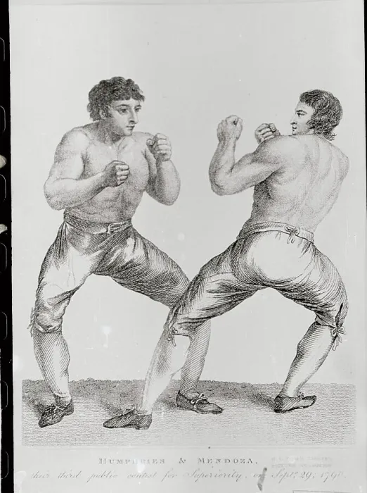 Framed Print : Print of Richard Humphreys and Daniel Mendoza Boxing Framed Print : Print of Richard Humphreys and Daniel Mendoza Boxing