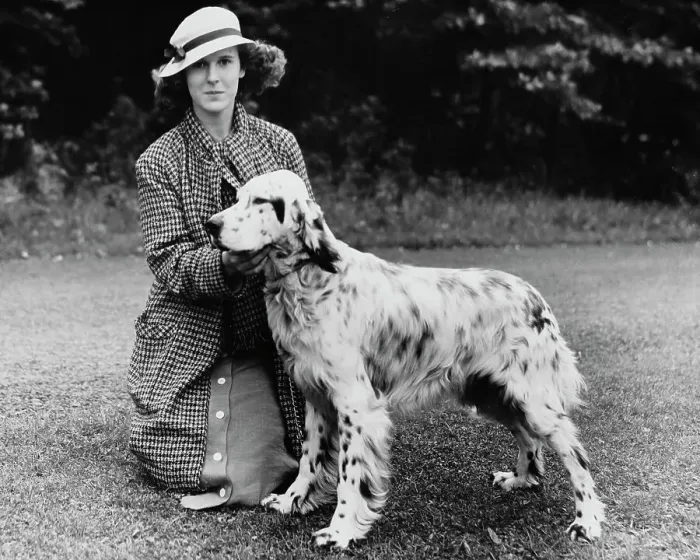 Framed Print : Priscilla St. George with Her Dog Framed Print : Priscilla St. George with Her Dog