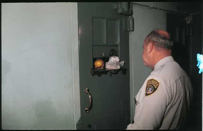 Framed Print : Prison Guard at Cell Door Framed Print : Prison Guard at Cell Door