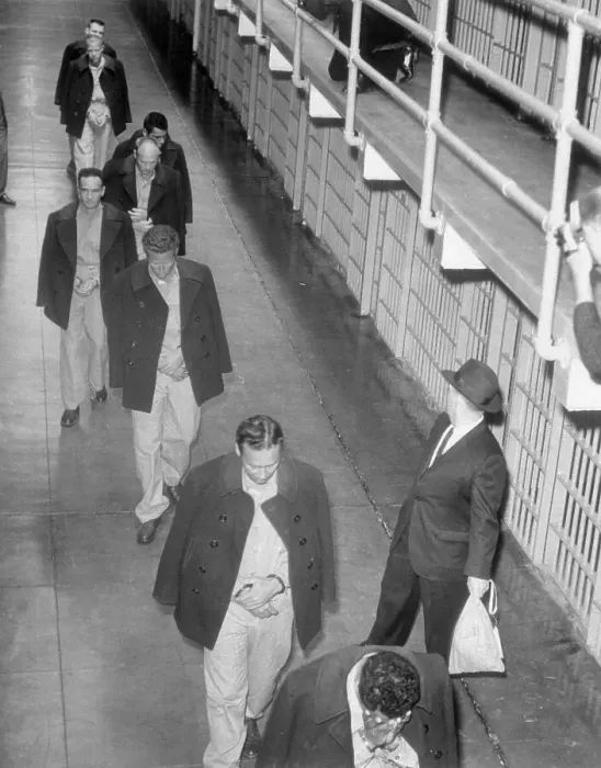Framed Print : Prison Inmates Exiting Alcatraz Penitentiary Framed Print : Prison Inmates Exiting Alcatraz Penitentiary