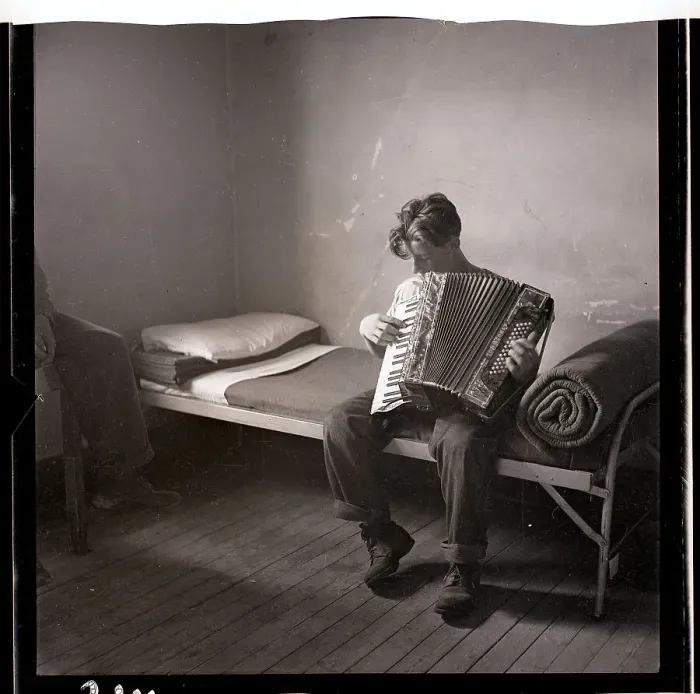 Framed Print : Prisoner Playing The Accordion Framed Print : Prisoner Playing The Accordion