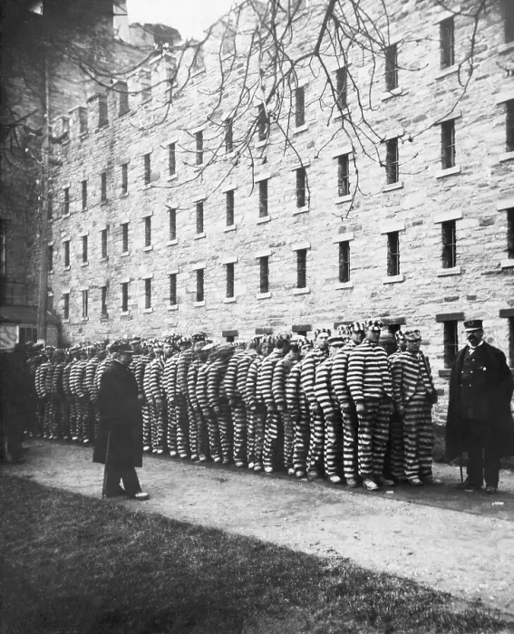 Framed Print : Prisoners Lined Up In Striped Uniforms Framed Print : Prisoners Lined Up In Striped Uniforms