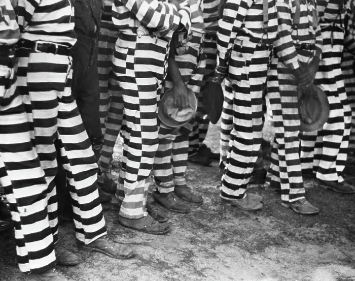 Framed Print : Prisoners in Striped Uniforms Framed Print : Prisoners in Striped Uniforms