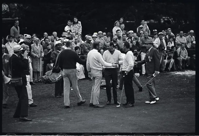 Framed Print : Pro-Golfers Being Cordial Framed Print : Pro-Golfers Being Cordial